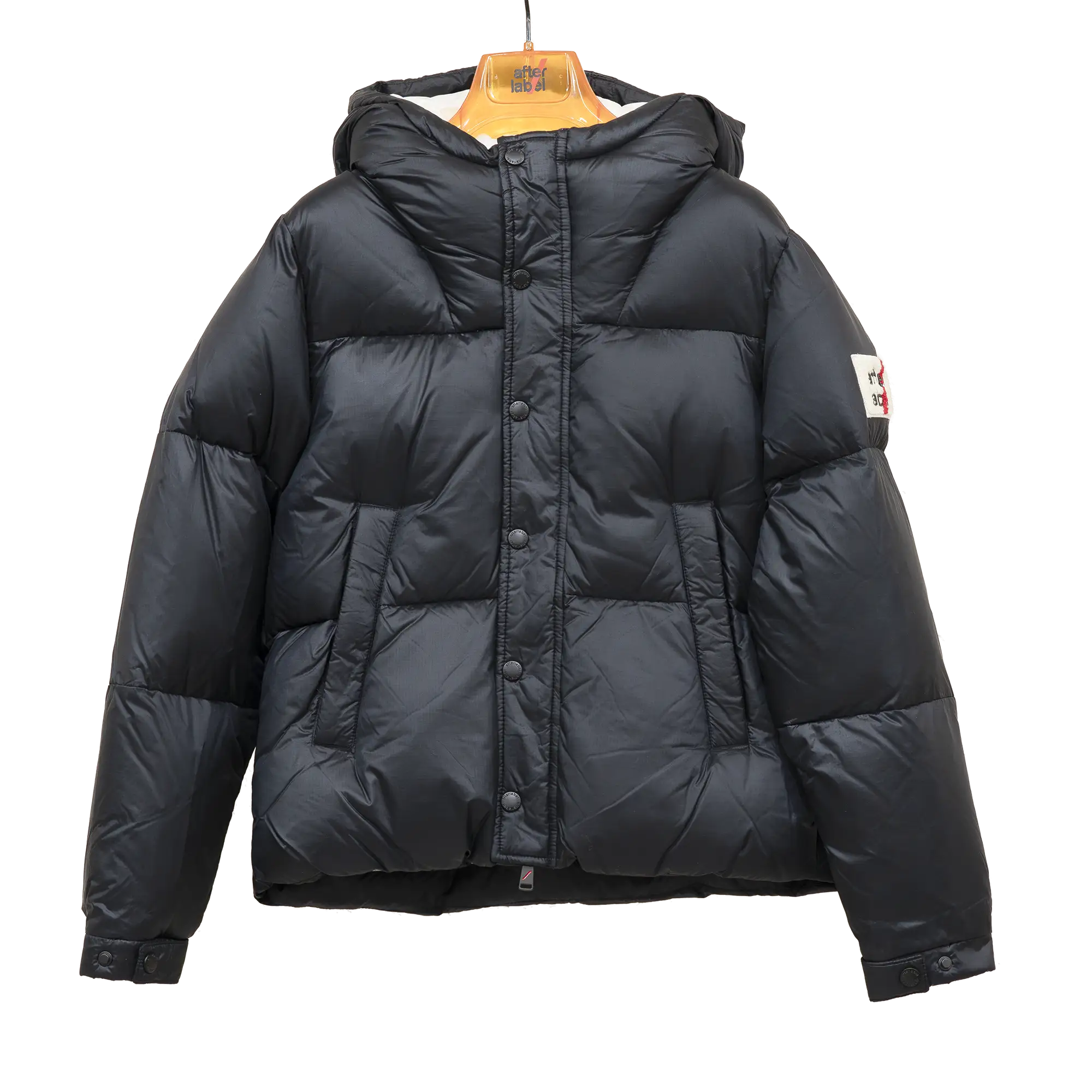 piumino con cappuccio nero