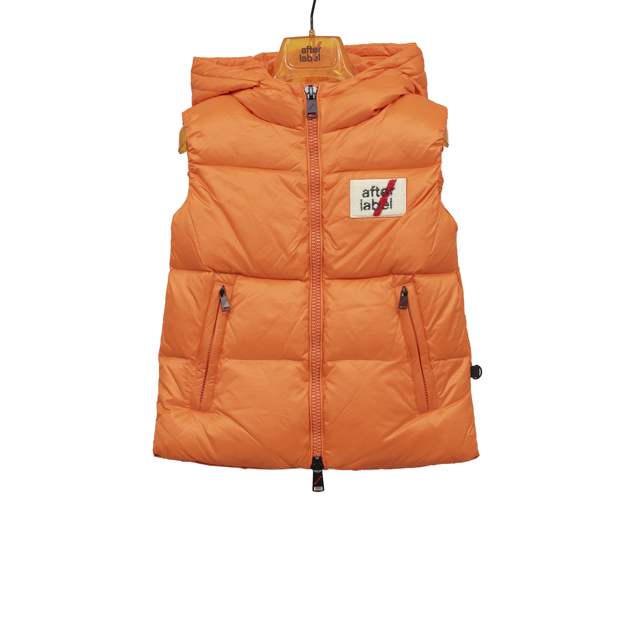 gilet imbottito con cappuccio