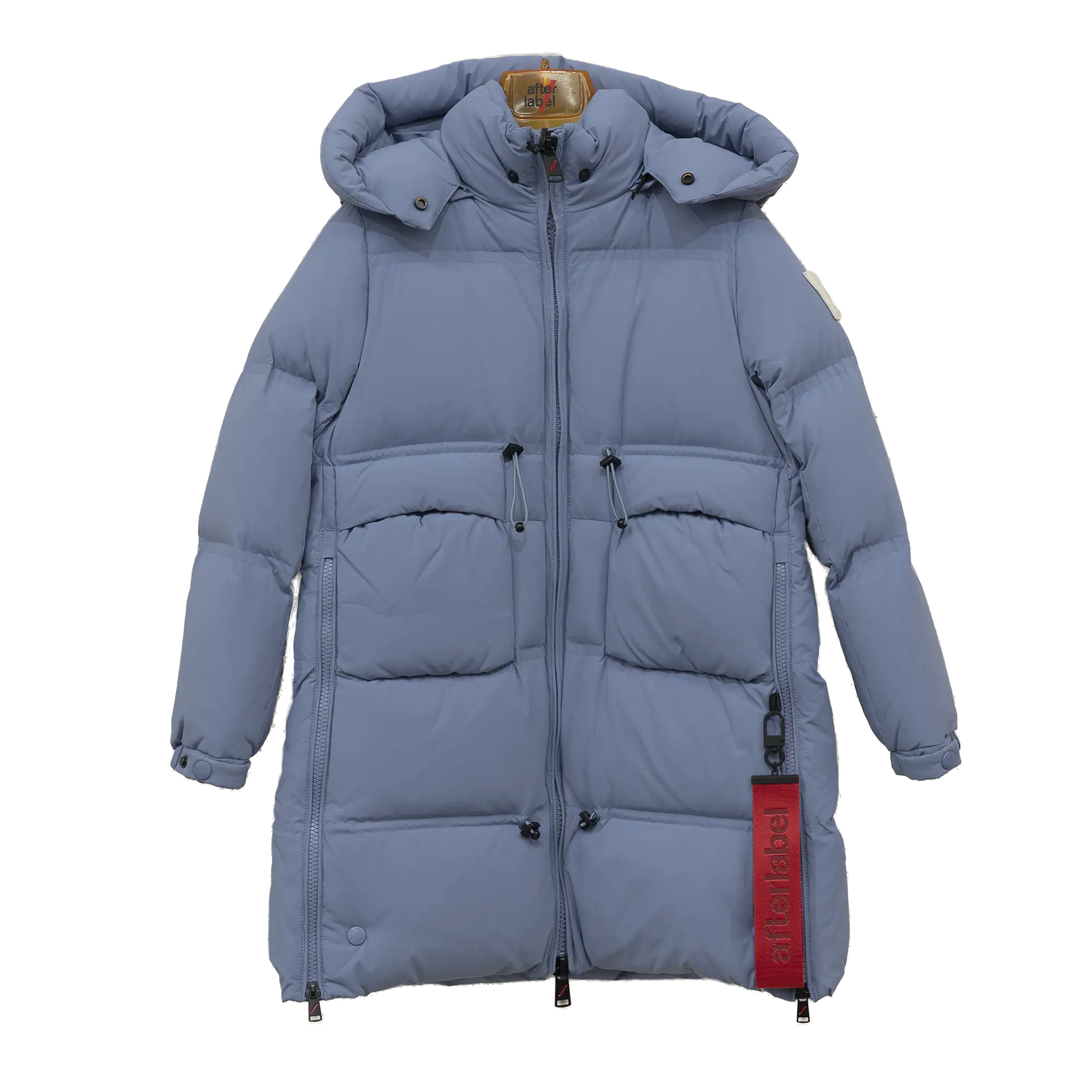 piumino lungo con cappuccio