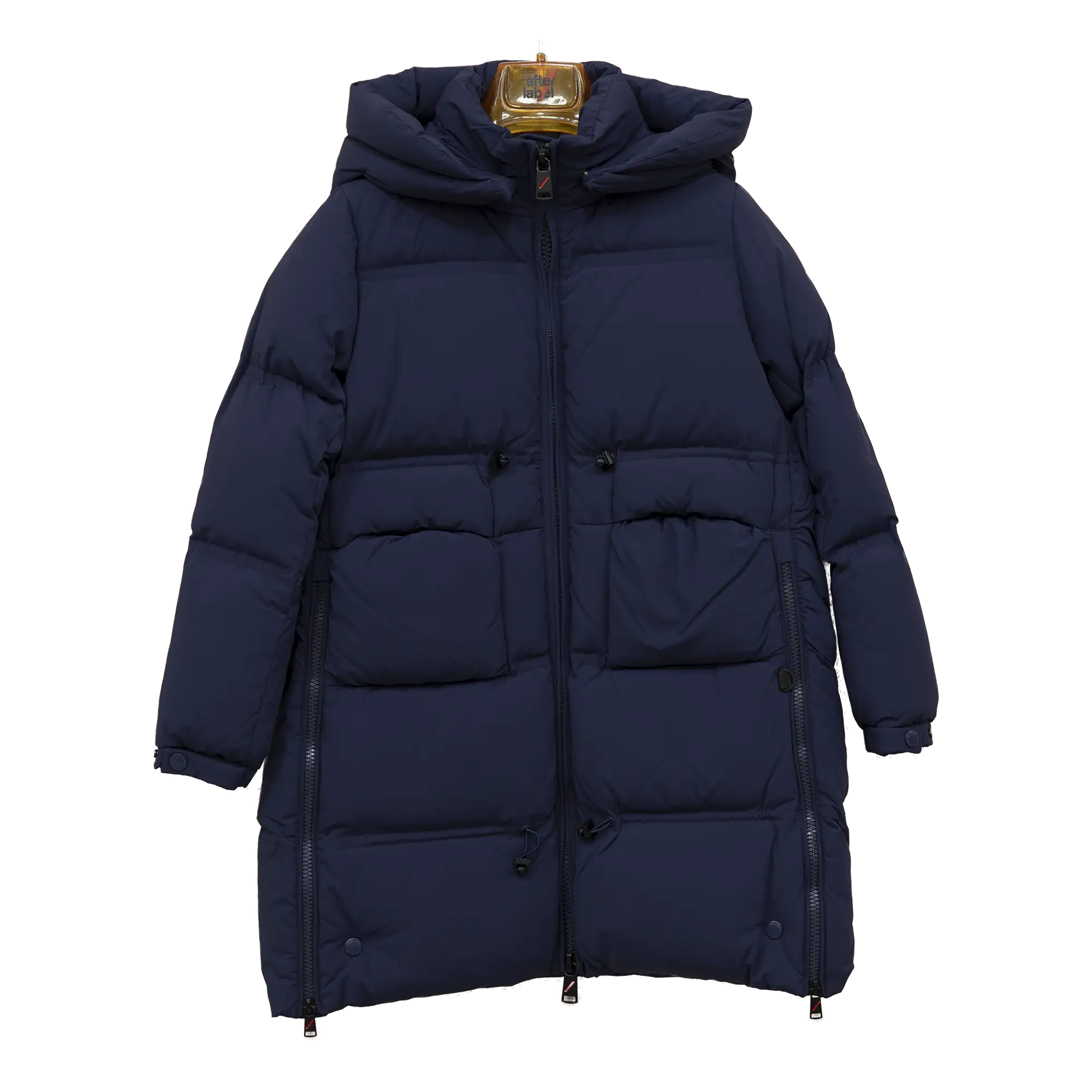 piumino lungo con cappuccio