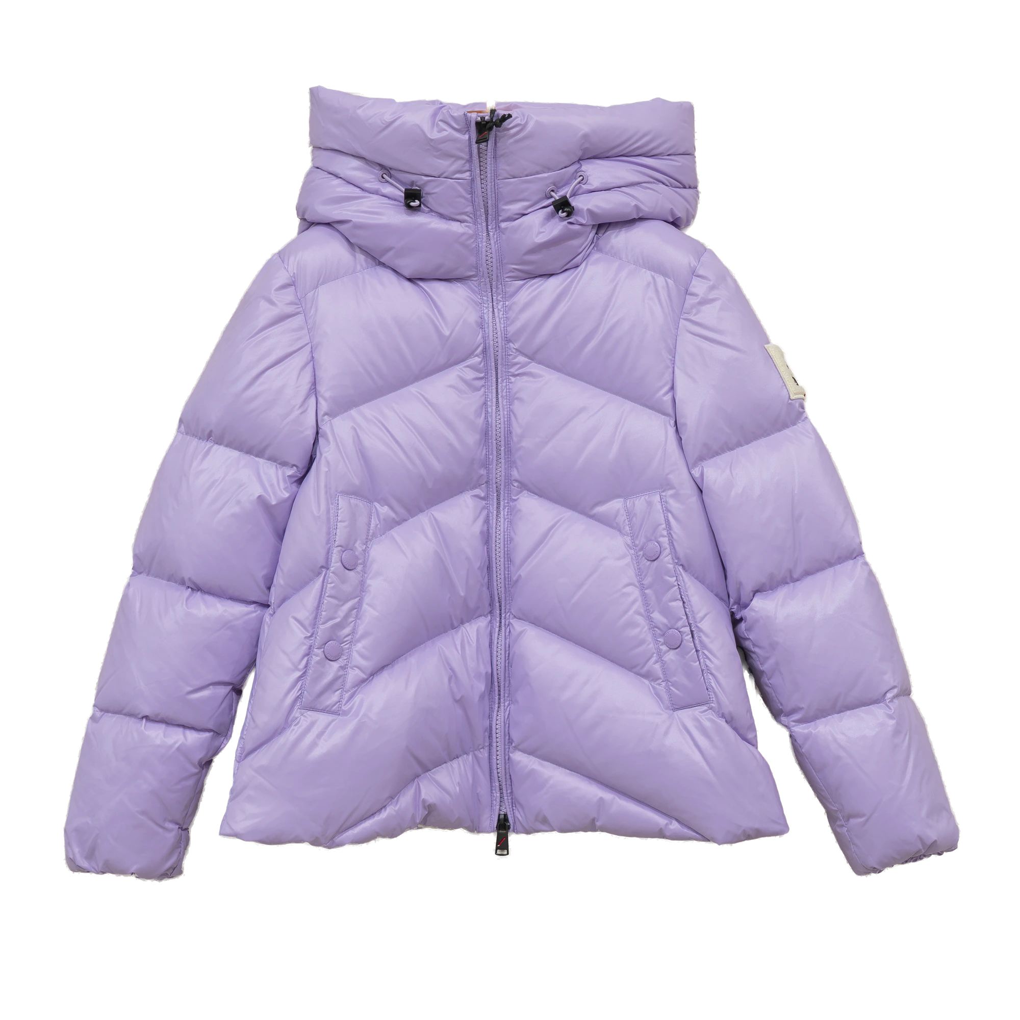 piumino con cappuccio colore lilla