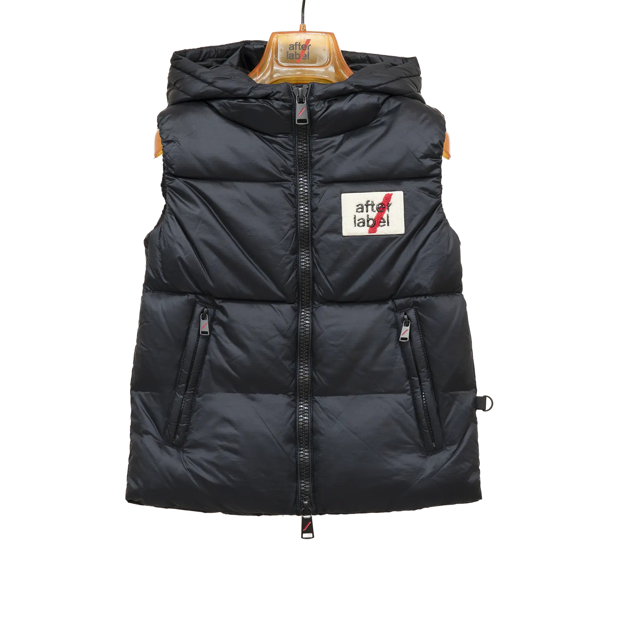 gilet imbottito con cappuccio